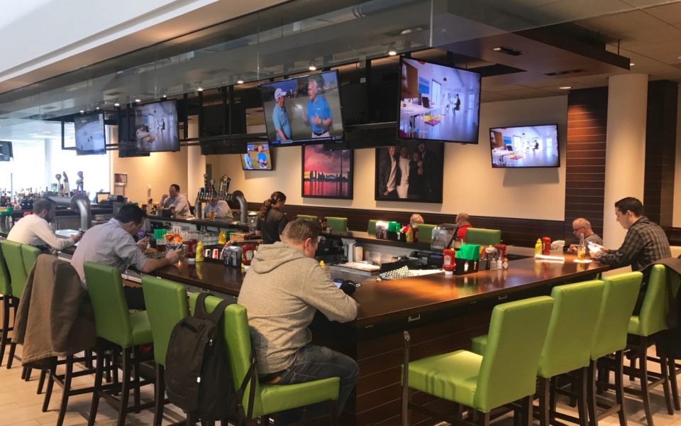 Commercial Restaurant Construction, Cambria Design Build, Pearson International Airport, Wahlburgers
