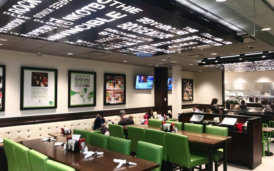 Commercial Restaurant Construction, Cambria Design Build, Pearson International Airport, Wahlburgers